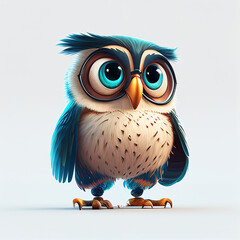 Cute Owl Character Design Generative AI Digital Art Illustration