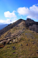 panorama from the path to antola mountain liguria italy