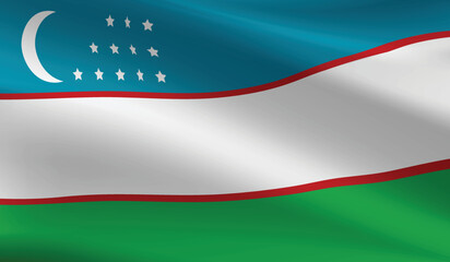 Uzbekistan flag background.Waving Uzbekistan flag vector