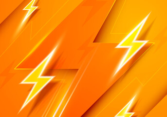 Abstract Yellow Electric Lightning Background