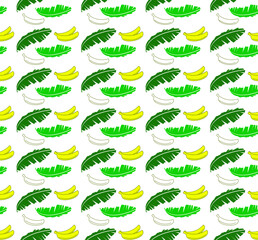 Seamless Pattern Banana Leaf Vector Design, background banana leaf pattern design vector