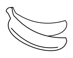 Coloring Banana Illustration for Kids, banana outline isolated vector, educational banana coloring for kids
