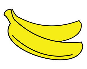 Coloring Banana Illustration for Kids, banana outline isolated vector, educational banana coloring for kids