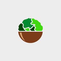 Salad Healthy Bowl Illustration Vector, Salad bowl fresh organic food, salad vegan lifestyle, salad vector