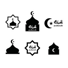 Icon Mubarak Vector Concept Design Arabic, set symbol islamic ramadan vector isloated