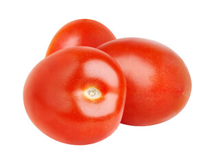 Three plum tomatoes cut out