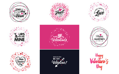 Happy Valentine's Day typography poster with handwritten calligraphy text. isolated on white background vector illustration