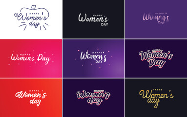 International Women's Day vector hand written typography background