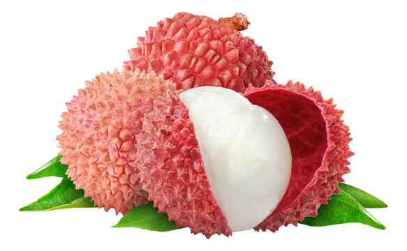 Fresh lychees cut out