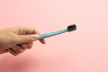 Ecological toothbrush, carbon bristles, oral hygiene