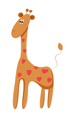 Happy Valentines day card with girafe