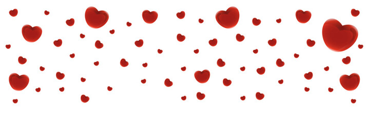  Ilustration of red realistics hearts whit 3D effect. rain of hearts