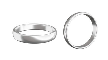 silver rings isolated on white, 3d rendering of silver ring PNG transparent