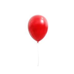 Fotobehang red balloon isolated on white, 3d rendering of red balloon PNG isolated © mvdesign