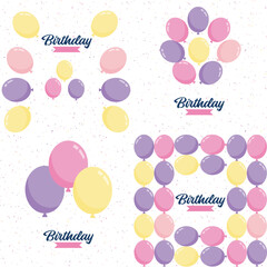 Happy Birthday in a sleek. modern font with a gradient color scheme and a confetti effect