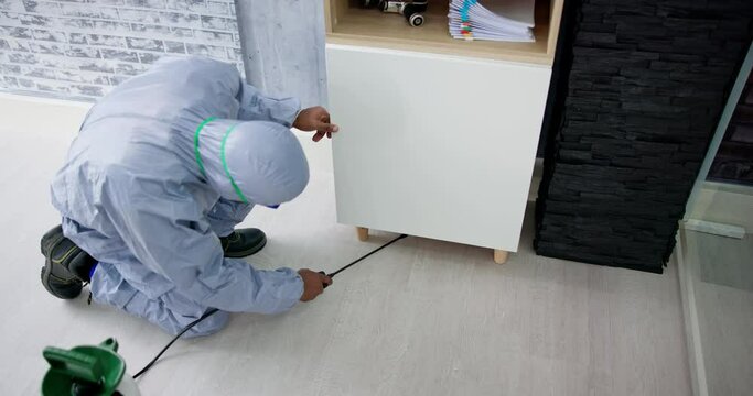 Pest Control Exterminator Man Spraying Termite Pesticide