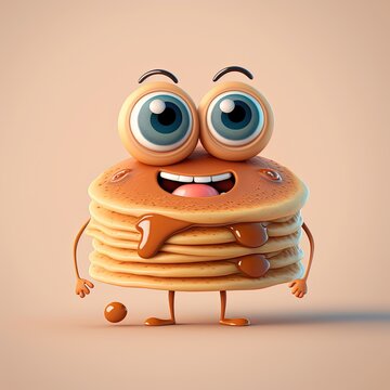 Cute Cartoon Pancake Character