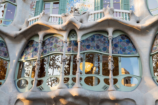 Spain Barcelona November 14, 2022 .Casa Batll&oacute; house landmark built by the architect Gaud&iacute; in the city center.