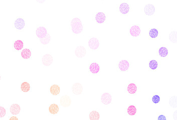 Light Pink, Yellow vector background with bubbles.