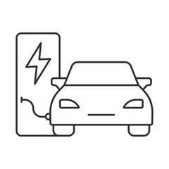 Car charging station  vector icon. Line sign for mobile concept and web design. Symbol, logo illustration. Vector graphics