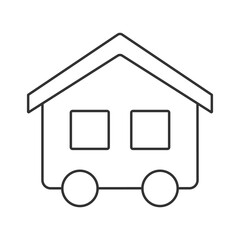 Camp trailer  vector icon. Line sign for mobile concept and web design. Symbol, logo illustration. Vector graphics