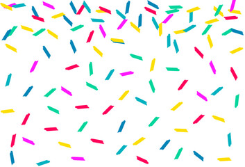 Color Confetti Carnaval Vector White Background.