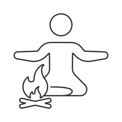 Campfire  vector icon. Line sign for mobile concept and web design. Symbol, logo illustration. Vector graphics