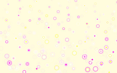 Light Pink, Yellow vector pattern with spheres.
