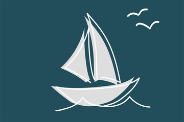 yacht boat ship marine background vector icon