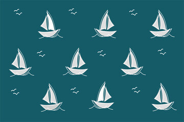 yacht ship boat marine background texture vector illustration