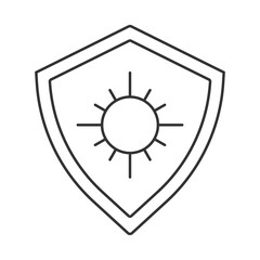 Sun protection  vector icon. Line sign for mobile concept and web design. Symbol, logo illustration. Vector graphics