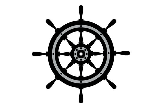 rudder ship yacht icon vector marine background