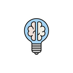 Robotics light bulb brain outline icon. Signs and symbols can be used for web, logo, mobile app, UI, UX on white background