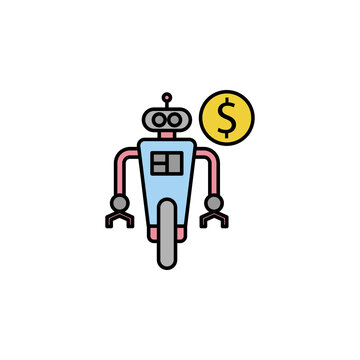 Robotics robot outline icon. Signs and symbols can be used for web, logo, mobile app, UI, UX on white background