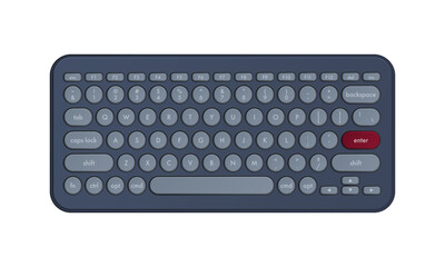 Cartoon keyboard with red Enter button sample mockup illustration