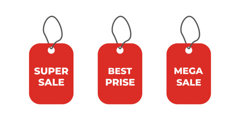 Set of sale tags and labels.Super  sale, best prise , discount. Vector illustration. Sale icon on white backgraund. Vector 10 eps