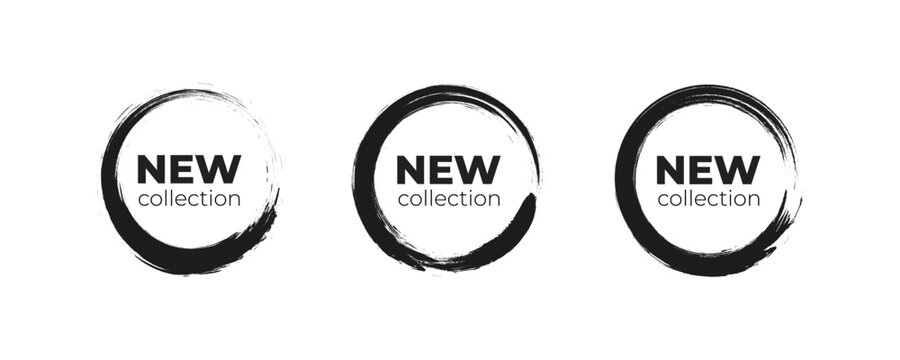 New collection tags . Collection of  black grunge banners on white background. new collection sale icon , vector design . 10 eps .
