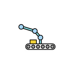 Robotics robot conveyor outline icon. Signs and symbols can be used for web, logo, mobile app, UI, UX on white background