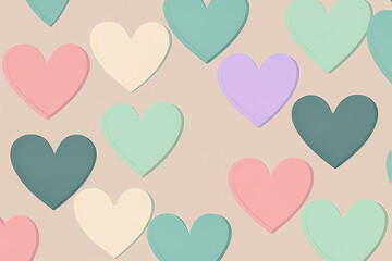 Beautiful seamless pattern with heart. holiday greeting card and invitation to the wedding, Valentine's day and Happy love day, an illustration created with Generative AI artificial 