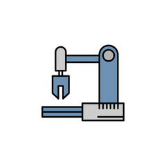 Robotics industrial robot outline icon. Signs and symbols can be used for web, logo, mobile app, UI, UX on white background
