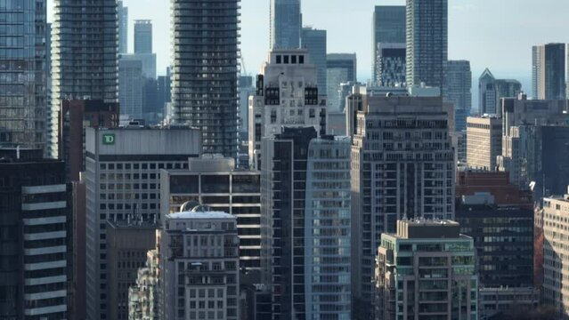 Aerial cinematic downtown Toronto yonge st 2