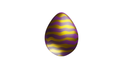 Golden egg with purple pattern for Easter