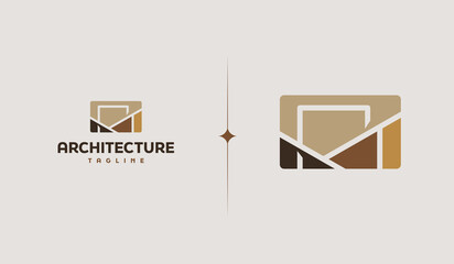 Residence Monoline Logo Template. Universal creative premium symbol. Vector illustration - obrazy, fototapety, plakaty
