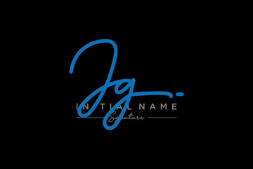 Initial JG signature logo template vector. Hand drawn Calligraphy lettering Vector illustration.