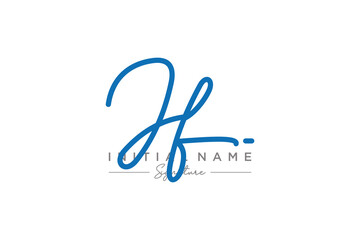 Initial JF signature logo template vector. Hand drawn Calligraphy lettering Vector illustration.
