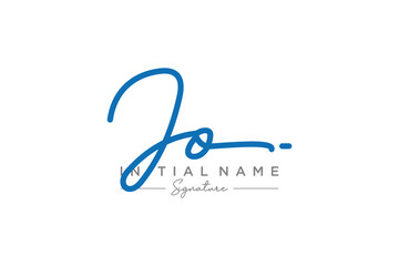 Fototapeta na wymiar Initial JO signature logo template vector. Hand drawn Calligraphy lettering Vector illustration.