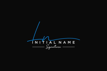 Initial LN signature logo template vector. Hand drawn Calligraphy lettering Vector illustration.