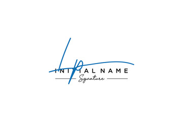 Initial LP signature logo template vector. Hand drawn Calligraphy lettering Vector illustration.
