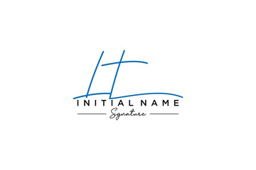 Initial LT signature logo template vector. Hand drawn Calligraphy lettering Vector illustration. - obrazy, fototapety, plakaty