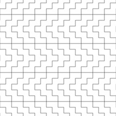 Seamless manji pattern. Interlocking chevrons background. Oriental symbols ornament. Traditional architecture wallpaper. Ancient ethnic mosaic motif. Digital paper, textile print. Vector art work.